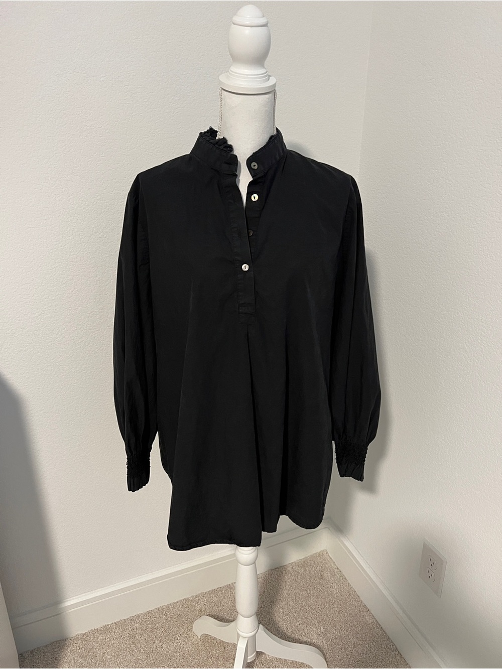GUC Women’s Tuckernuck Teagan Popover Blouse - Black - XXXL